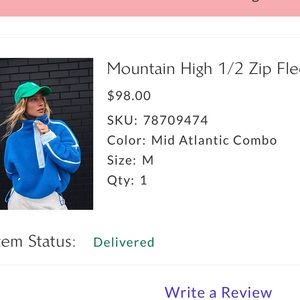 Free people mountain high 1/2 zip